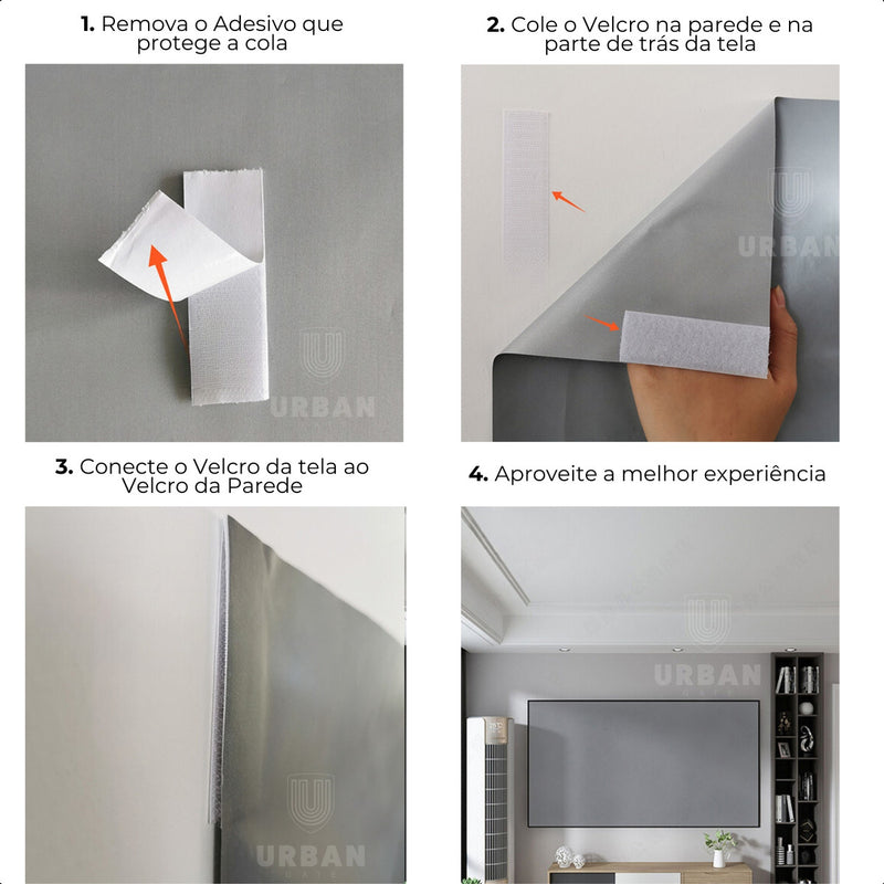 Tela Reflexiva Para Projetor 16:10 100 Polegadas Salange Cor Cinza