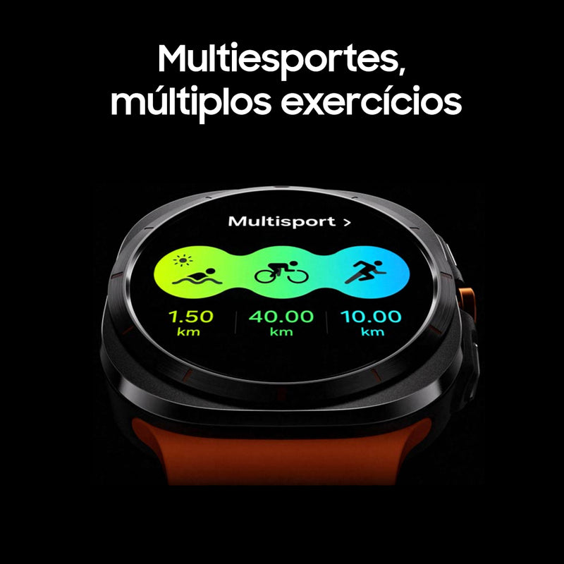 Samsung Galaxy Ultra Smartwatch Titânio Resistente A Água Caixa Preto Pulseira Preto