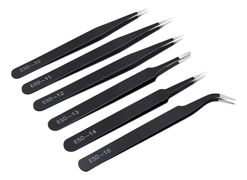 Kit 6 Pinças Anti Estática Para Eletrônica Artesanato Solda