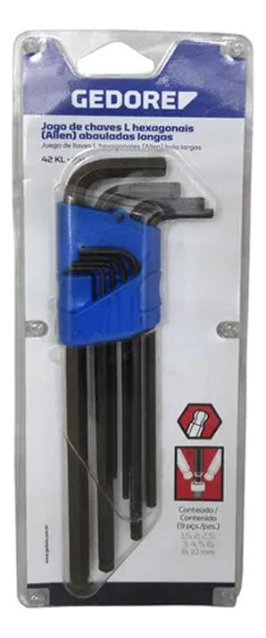 Jogo Chaves Allen Longas Abauladas 1.5mm A 10mm Gedore