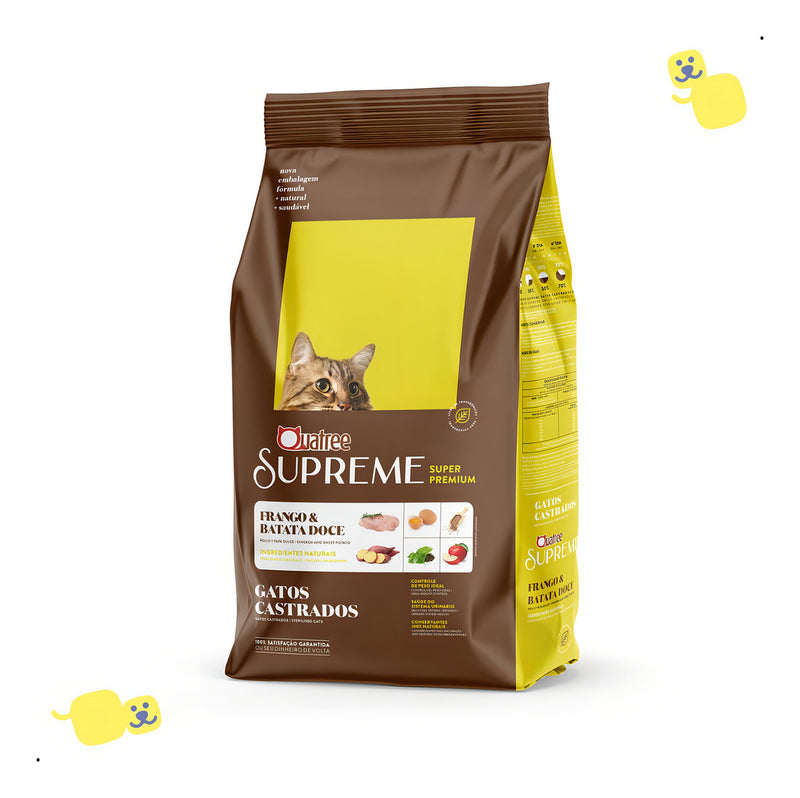 Ração Quatree Supreme Gatos Castrados Frango 10.1kg