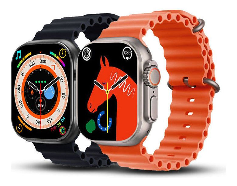 Smart Watch T800 Ultra 8, série de relógios inteligentes, 49 mm, capa sensível ao toque, cinza, malha branco