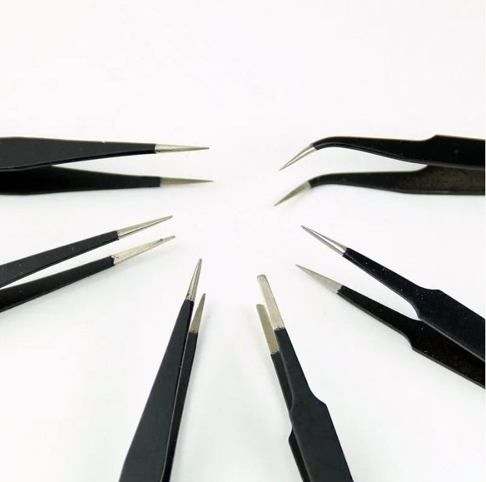 Kit 6 Pinças Anti Estática Para Eletrônica Artesanato Solda