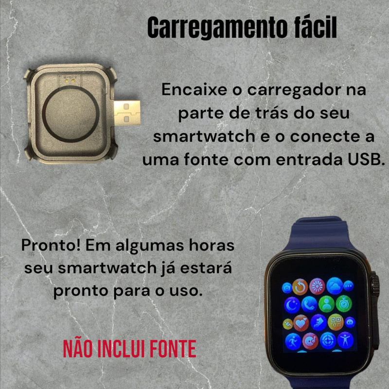 Smart Watch T800 Ultra 8, série de relógios inteligentes, 49 mm, capa sensível ao toque, cinza, malha branco