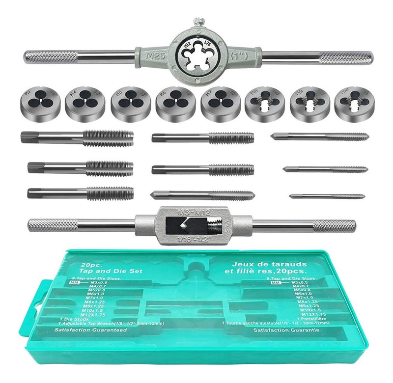 Jogo De Tarracha E Macho Fêmea Pente Abre Rosca Kit C/maleta