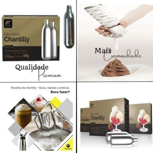 Gás Chantilly Moscow Mule Garrafa Sifão Kit 30 Capsulas N2o