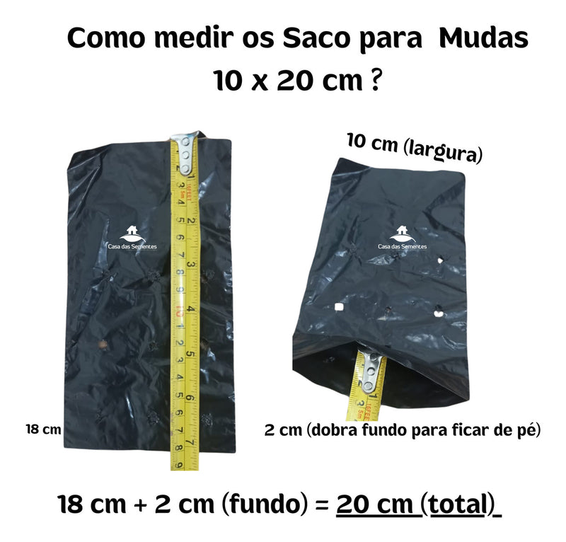 Saco Plástico Saquinho Mudas Preto 10x20 Cm 1.000 Unidades