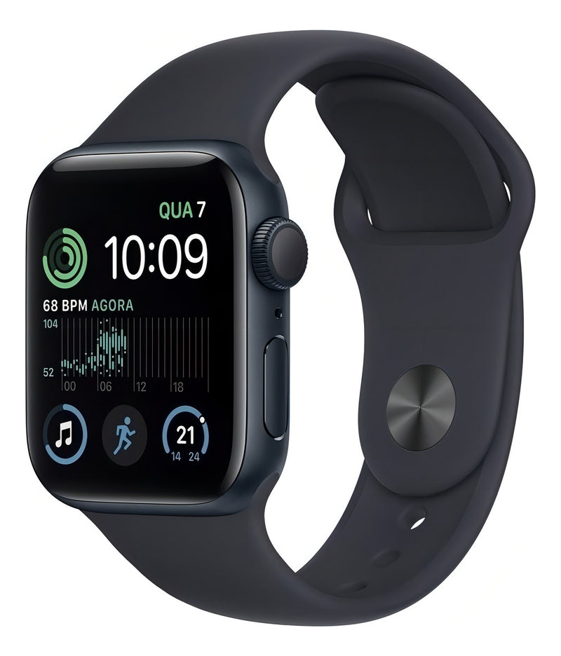 Apple Watch SE GPS - Caixa meia-noite de alumínio 40 mm - Pulseira esportiva meia-noite - 2 GERAÇÃO