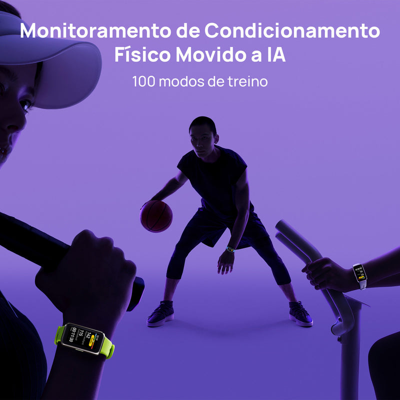 Smartwatch HUAWEI Band 10 Caixa de Polímeros Duráveis Análise do Sono em Nível Profissional Assistente de Bem-estar Emocional Relógio Smartwatch Compatível com Android e iOS Preto