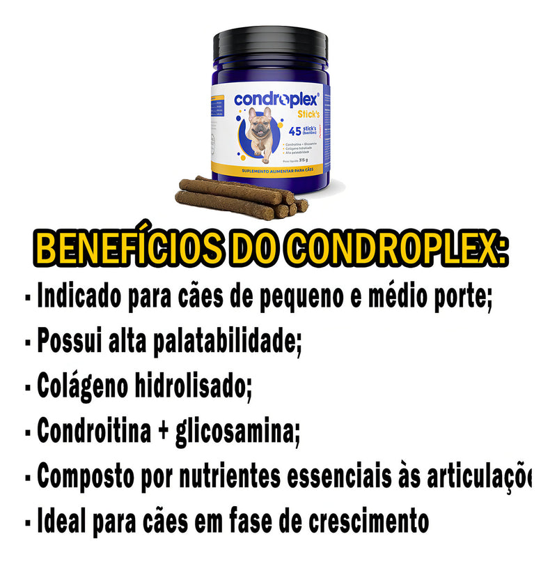 Suplemento Alimentar Condroplex Sticks Avert - 45 Unidades