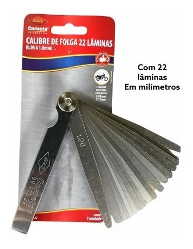 Calibre De Folga C/ 22 Laminas Regulagem Válvulas Carro Moto