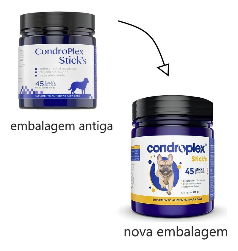 Suplemento Alimentar Condroplex Sticks Avert - 45 Unidades