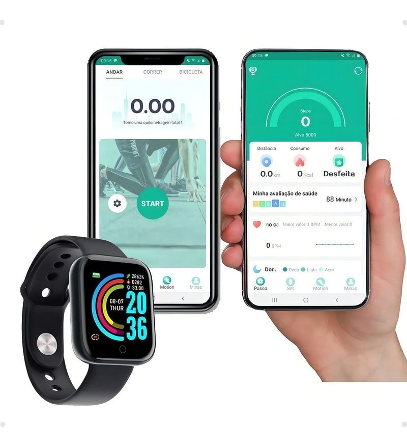 Relógio Inteligente Smartwatch Masculino Feminino D20 Cor Da Pulseira Branco Pro Fitness