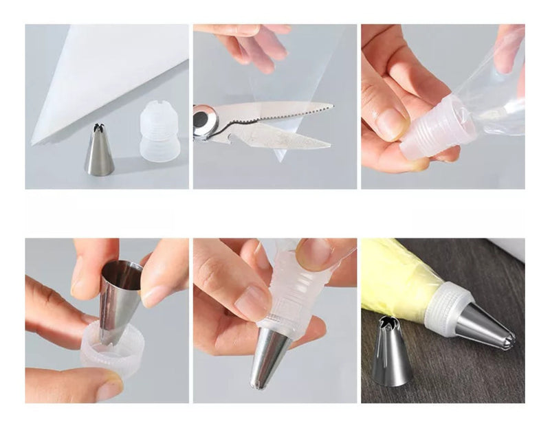 Kit Bicos De Confeitar + Bico Confeiteiro Com 7 Peças