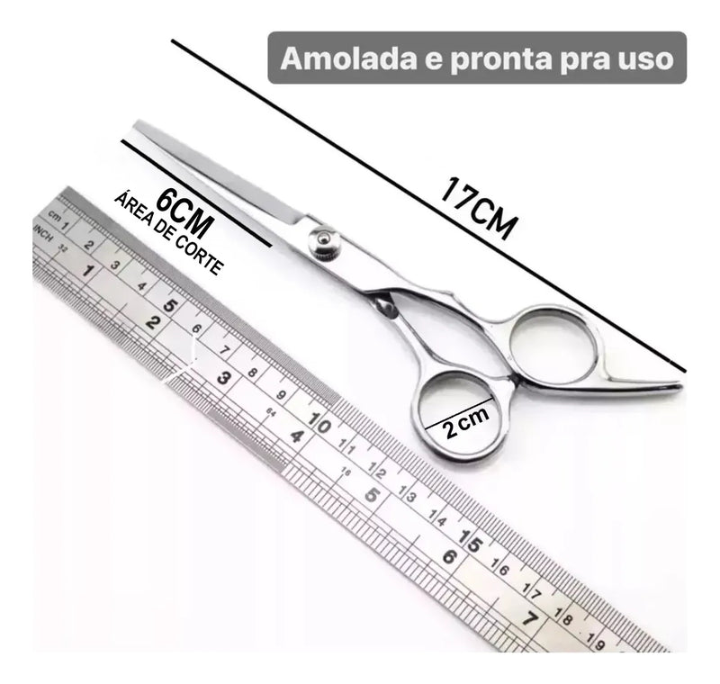 Tesoura Fio Laser Aço Cabelo Profissional Barbearia 6.5''