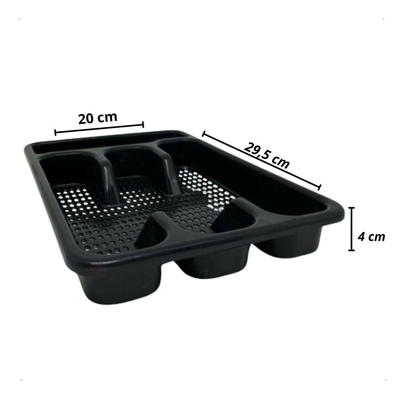 Eps-25p Conjunto faqueiro 25 Peças Porta Talher Jogo De Talheres Preto