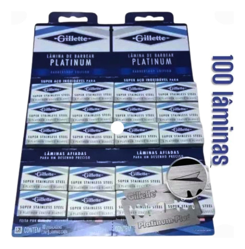 Lâmina De Barbear Gillette Platinum - 1 Cartela C/100 Un Aço