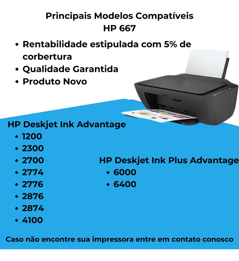 Cartucho Hp 667 Colorido 3ym78ab