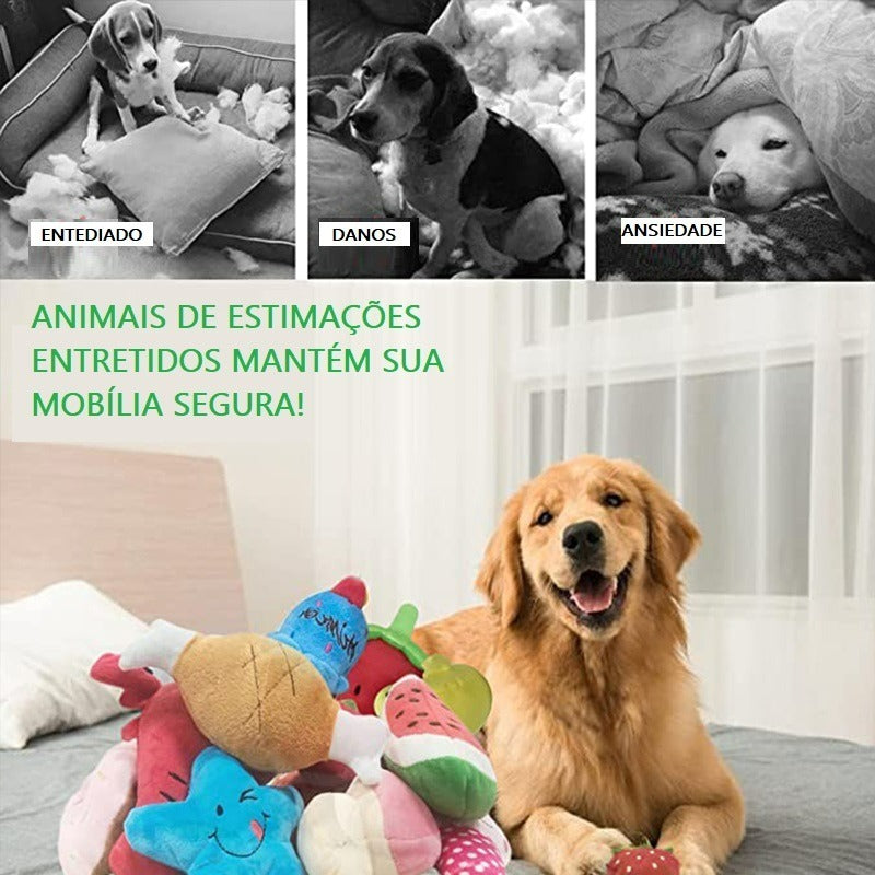 6 Brinquedo Pet Com Apito Maltes Filhote De Bulldog Francês