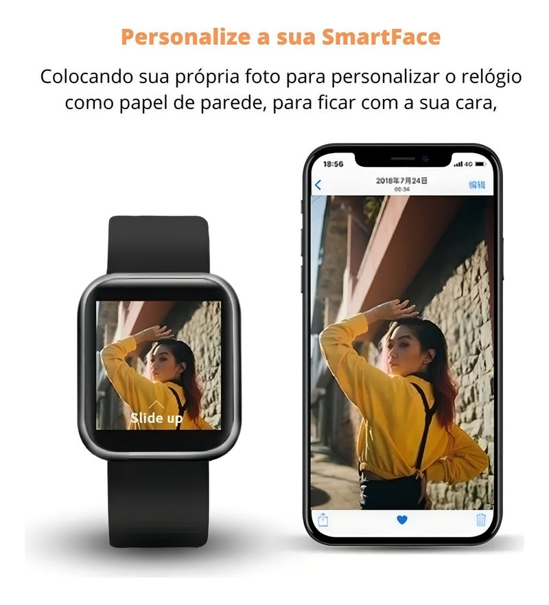 Relógio Smart Digital D20 Masculino / Feminino + Fone S/fi Cor da pulseira Branco