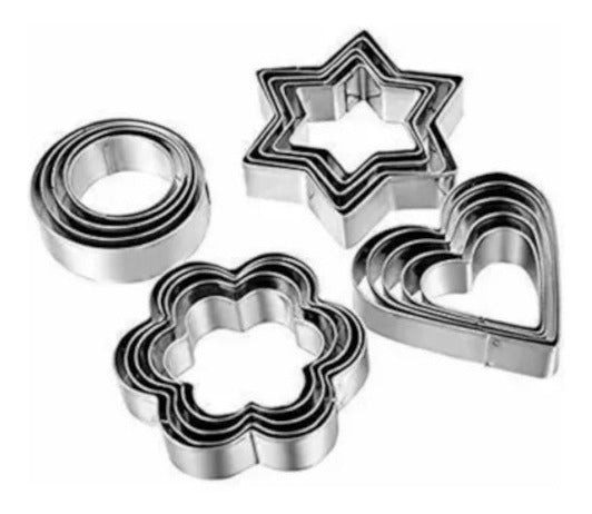 Conjunto De Cortadores De Biscoito - Inox - 20 Peças