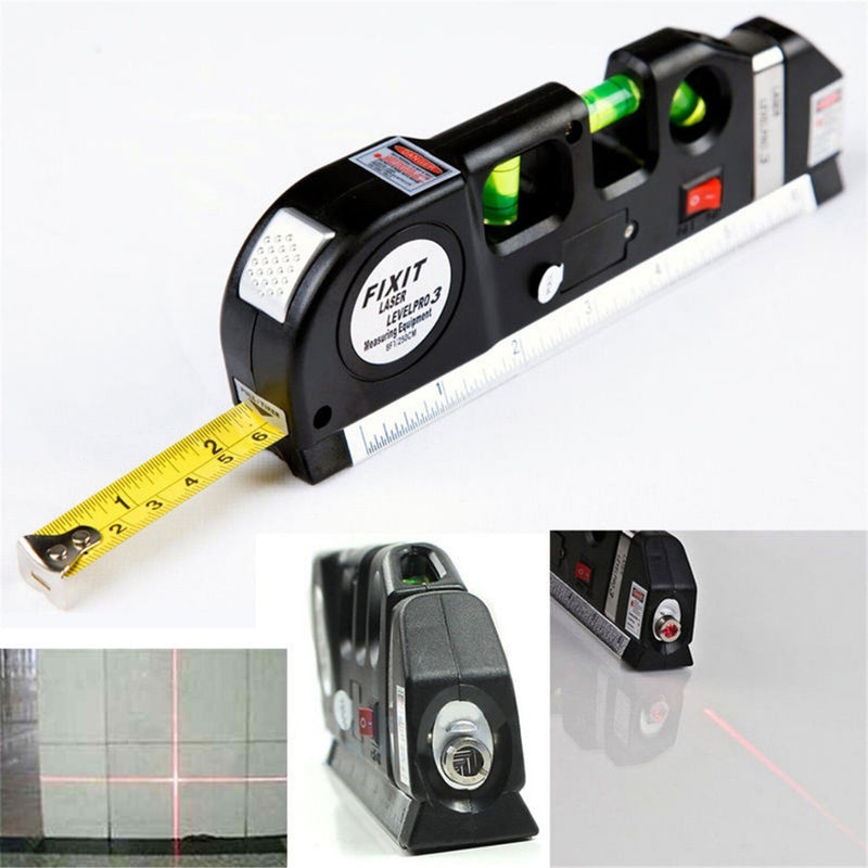 Nivel Nivelador A Laser 8m Alta Precisao Com Trena E Regua LV03