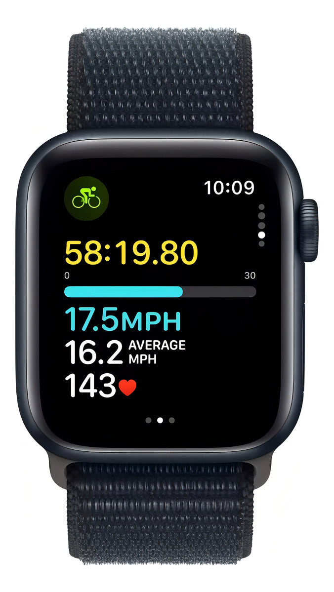 Apple Watch SE (2ª Geração) GPS • Caixa Azul-Meia-Noite de Alumínio 40 mm • Pulseira Loop Esportiva Meia-Noite