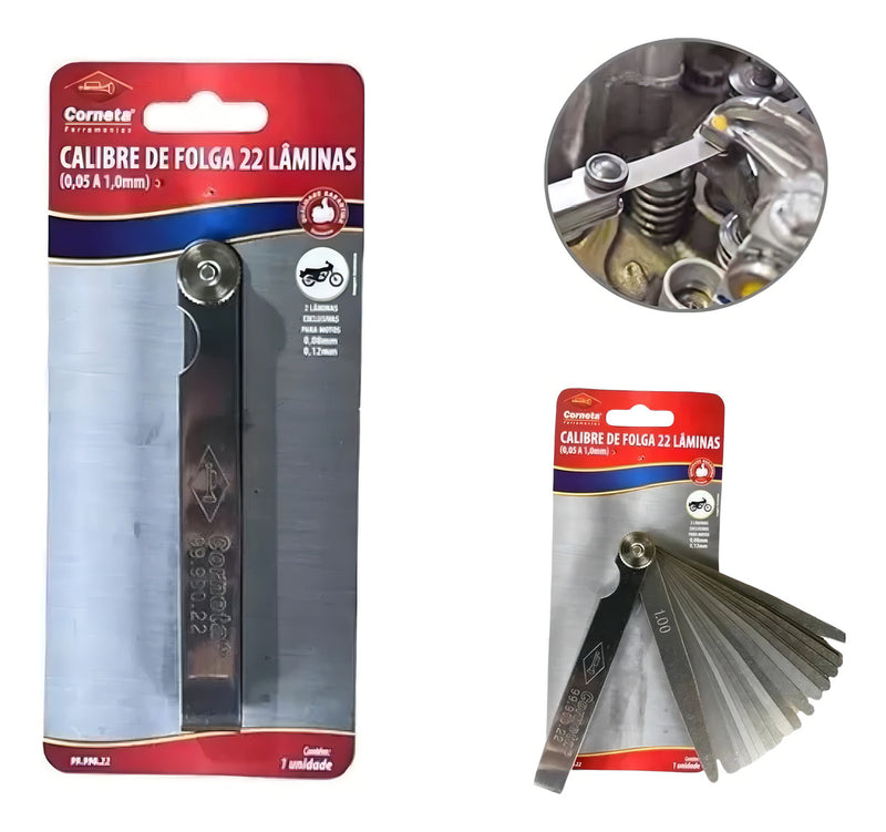 Calibre De Folga C/ 22 Laminas Regulagem Válvulas Carro Moto