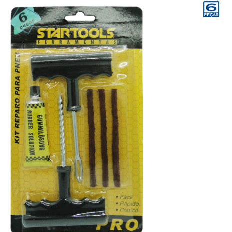 Kit Reparo Para Pneu De Carro E Moto  Acessorios Pro 6 Pecas