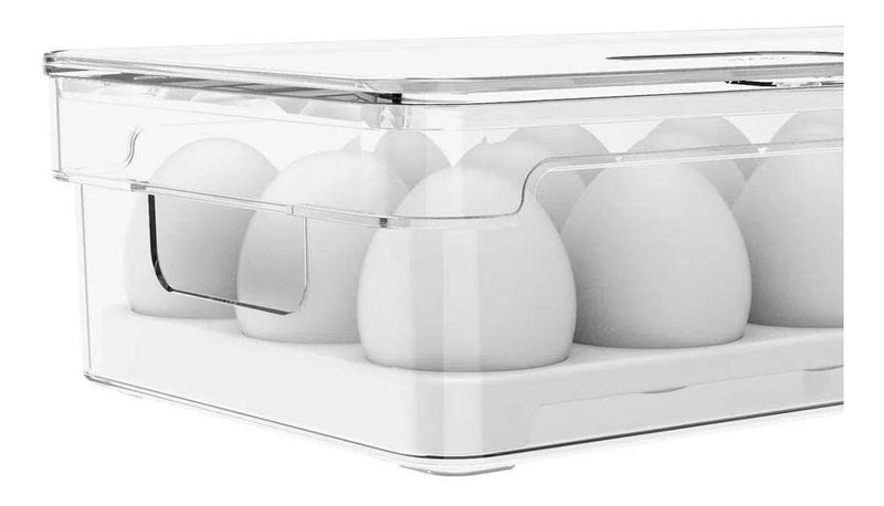 Organizador Porta Ovos 18 unidades Com Tampa Geladeira Cozinha