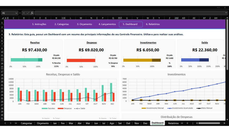 Planilha Excel Controle Financeiro Pessoal.