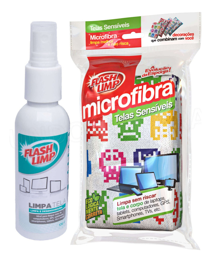 Kit Limpa Telas Celular Tv Computador Notebook Flash Limp