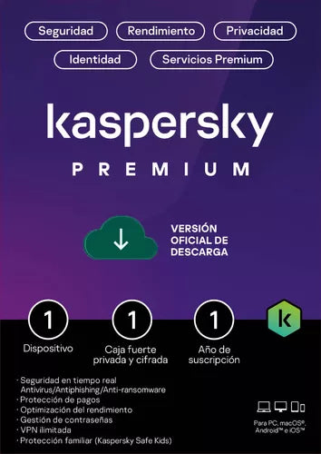 Kaspersky Premium Antivirus 1 dispositivo de 12 meses