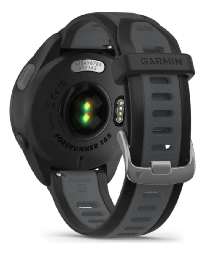 Garmin Forerunner 165 Smartwatch, Tela AMOLED 43mm, Pulseira Esportiva Preto, Compatível com Android/iOS, GPS Integrado e Resistente à Água 5 ATM