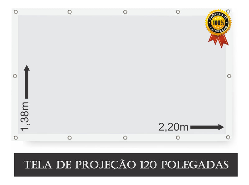 Telão De Projeção 120 Polegadas Tela Lona  Retroprojetores
