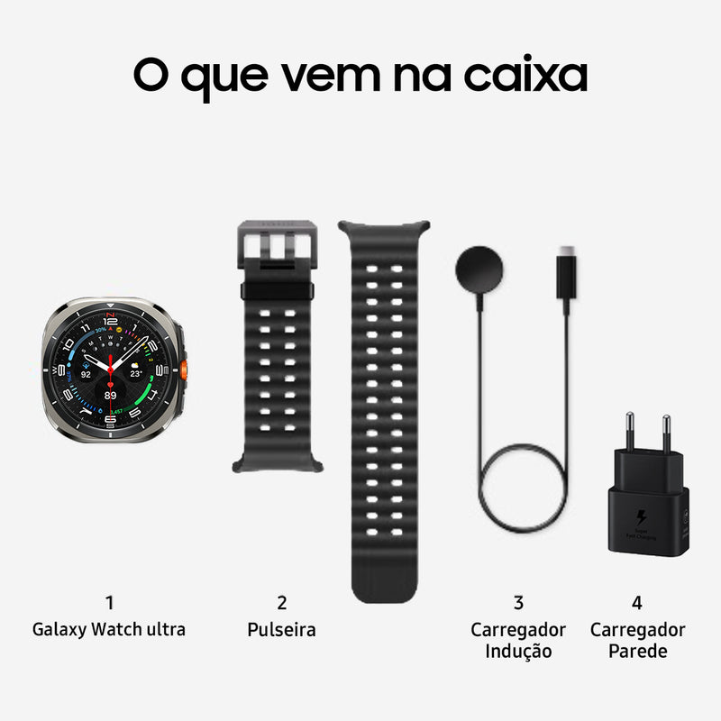 Samsung Galaxy Ultra Smartwatch Titânio Resistente A Água Caixa Preto Pulseira Preto