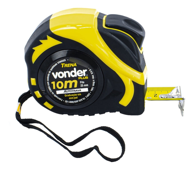 Trena Curta De Aço Autotrava 10m X 25mm Vonder