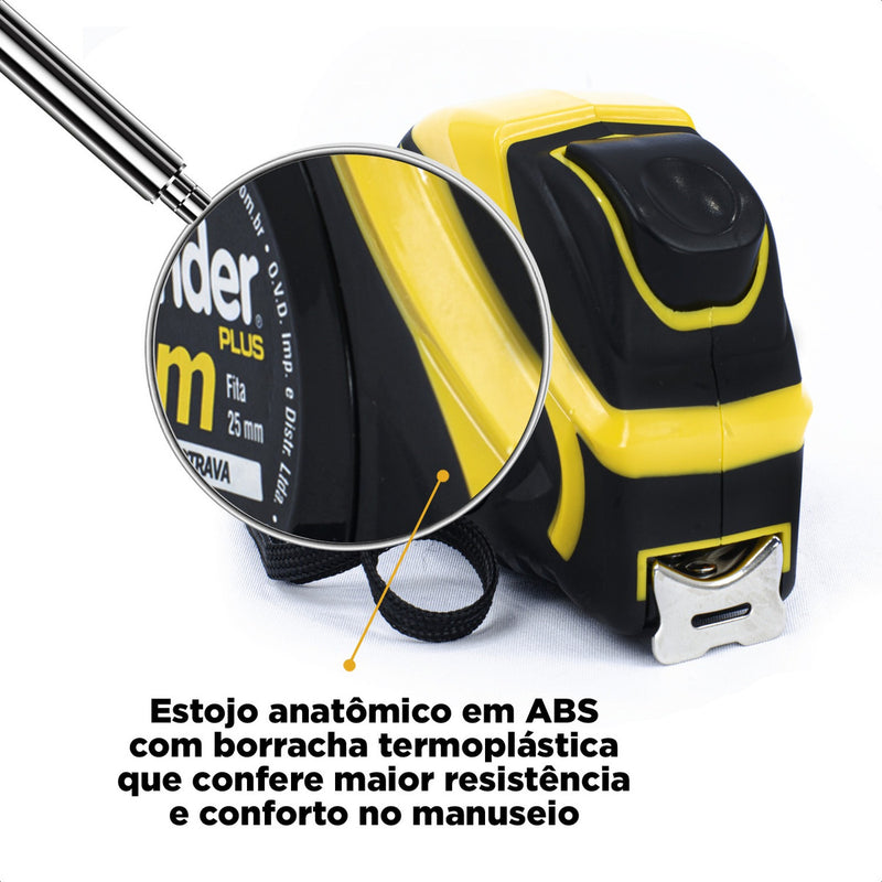 Trena Curta De Aço Autotrava 10m X 25mm Vonder