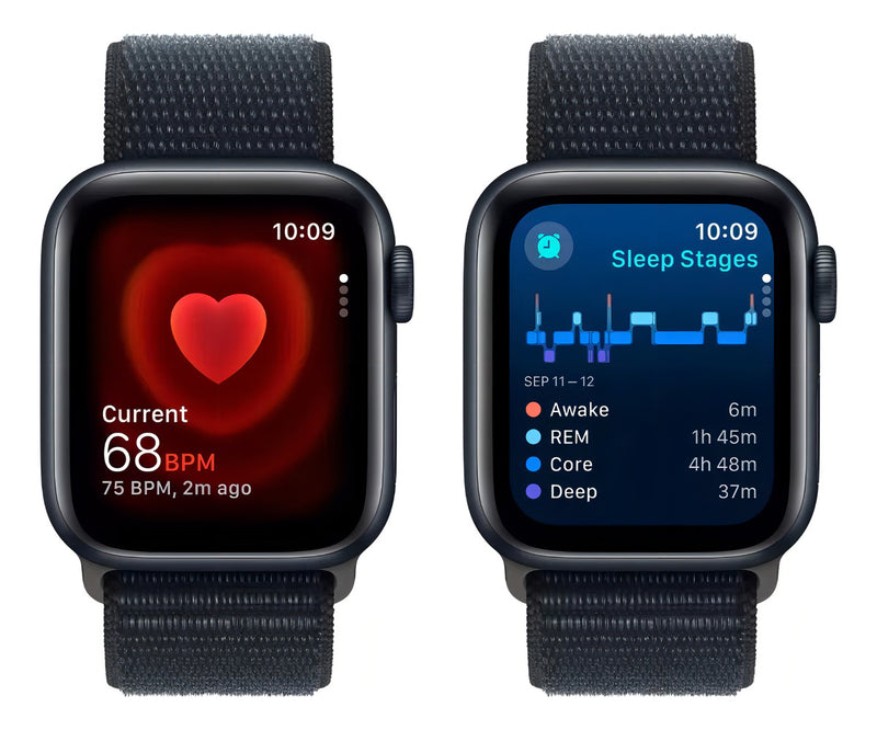 Apple Watch SE (2ª Geração) GPS • Caixa Azul-Meia-Noite de Alumínio 40 mm • Pulseira Loop Esportiva Meia-Noite