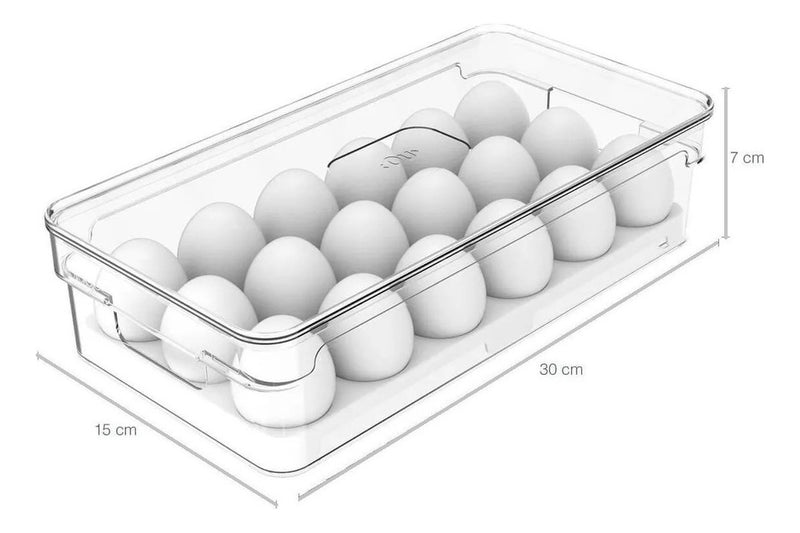 Organizador Porta Ovos 18 unidades Com Tampa Geladeira Cozinha