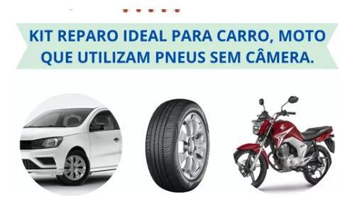 Kit Reparo Para Pneu De Carro E Moto  Acessorios Pro 6 Pecas