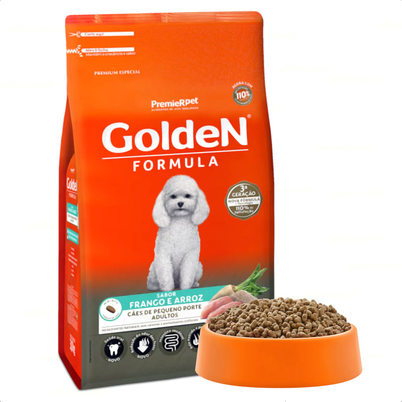 Golden Formula ração para cachorro adulto de raça pequena sabor frango e arroz 3kg