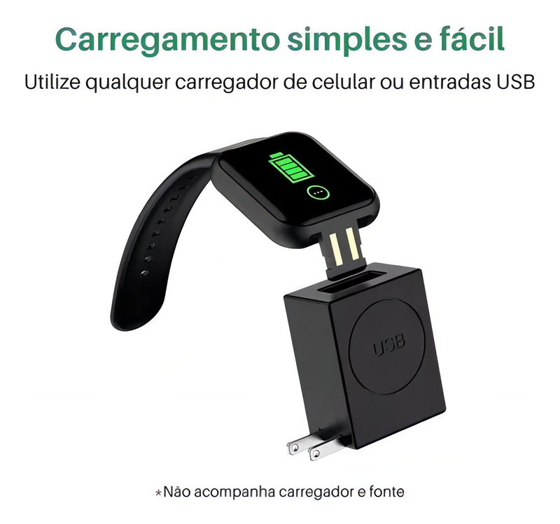 Relógio Smart Digital D20 Masculino / Feminino + Fone S/fi Cor da pulseira Branco