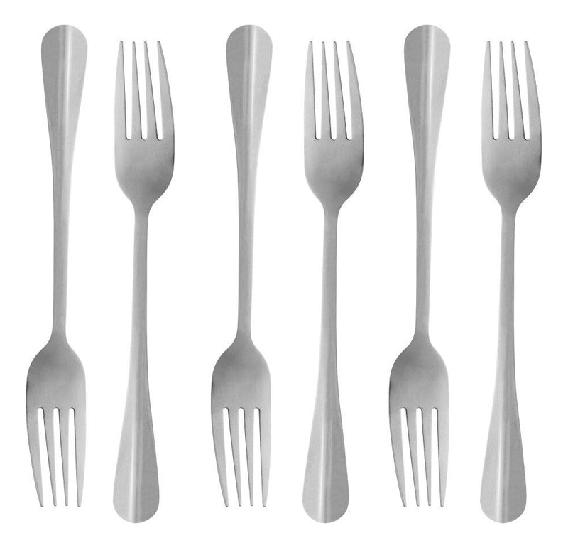 Conjunto 6 Garfos Para Mesas De Aço Inox Positano 20cm Lyor Cor Do Punho Prateado