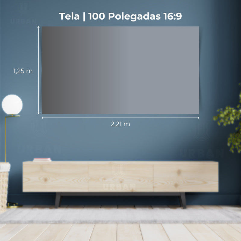 Tela Reflexiva Para Projetor 16:9 100 Polegadas Salange Cor Cinza