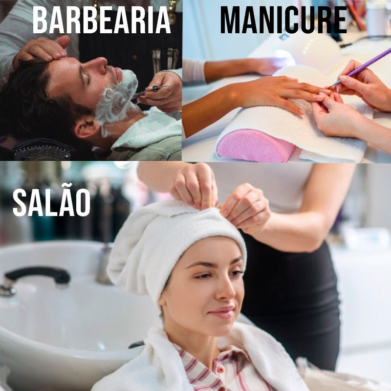 Kit 20 Toalhas Rosto Salão Barbearia Cabeleireiro Atacado 20 Branca