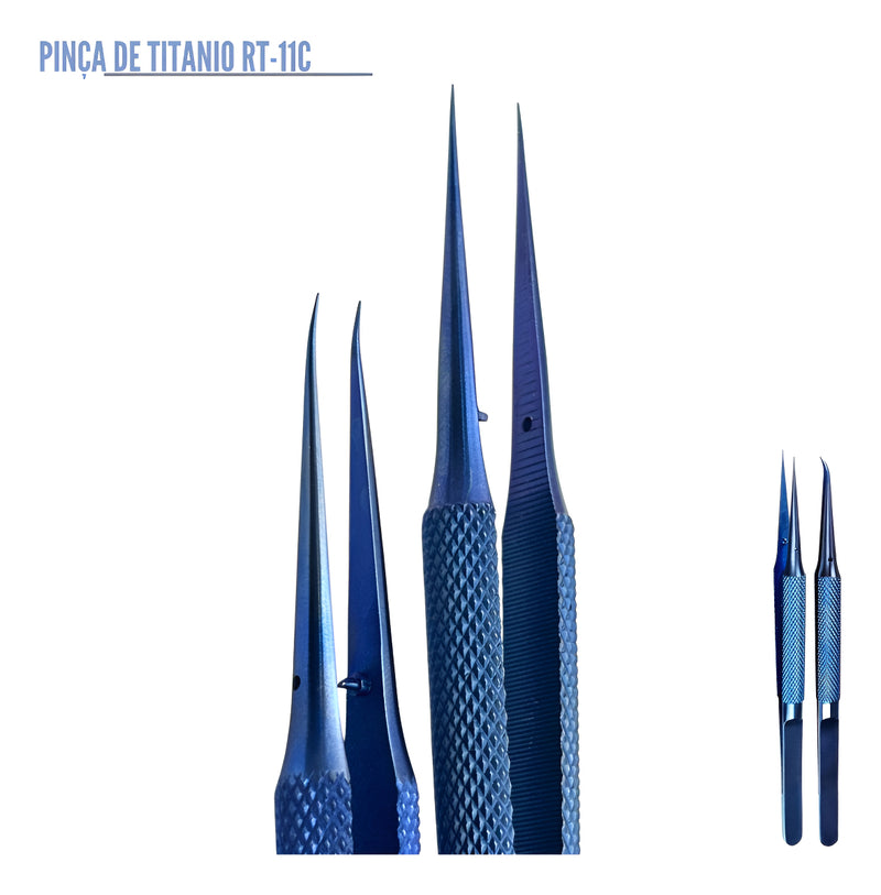 Pinça De Titanio Rt-15c Curva 14cm Profissional