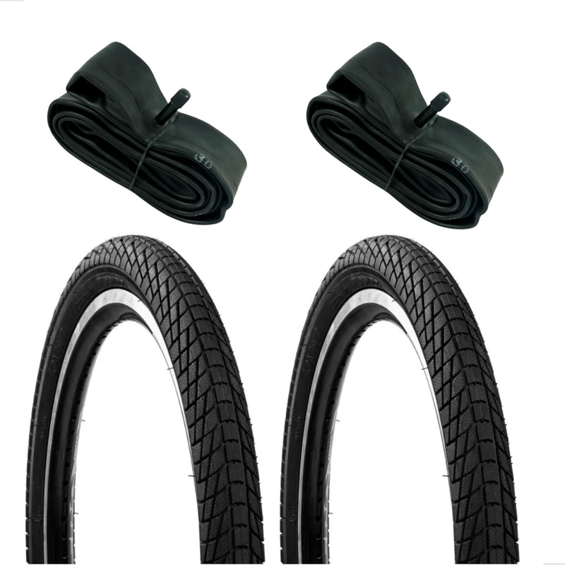 Par Pneu Bmx Aro 20x1.95 Dsi Street Preto  C/ 2 Camara Ar