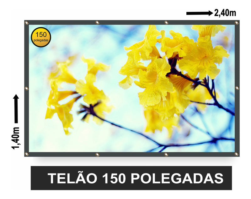 Tela Telão 150  Polegadas Para Projetores E Datashows