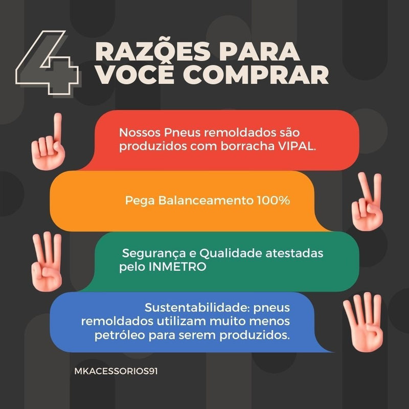 Jogo Pneus Gw Remold 175/70/14 100% Qualidade L